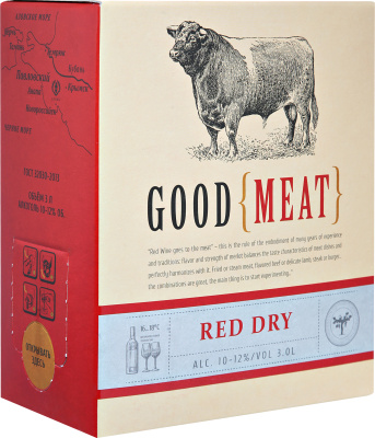 Вино Красное Сухое Good Meat 3 л фото