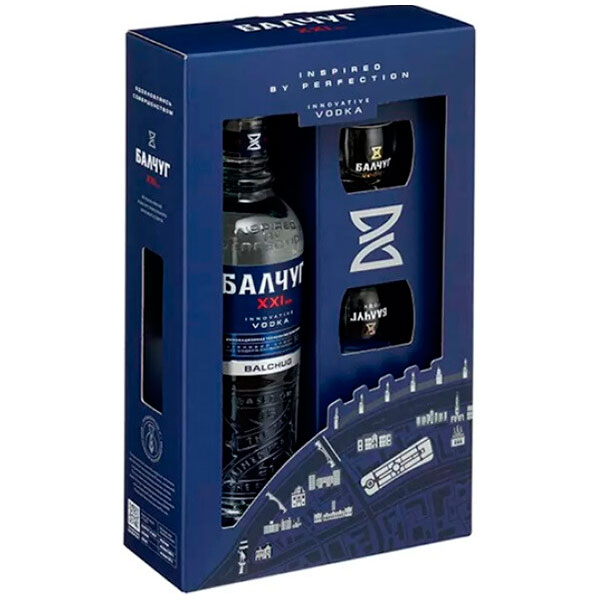 Водка Balchug XXI century with two glasses in gift box 0,5 л фото