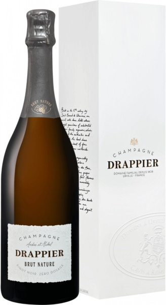 Шампанское Белое Экстра Брют Drappier Brut Nature Zero Dosage Champagne in gift box 0,75 л фото