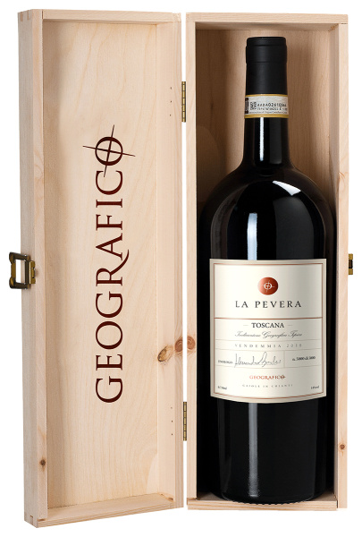 Вино Красное Сухое Geografico La Pevera Toscana in gift box 2020 1,5 л фото
