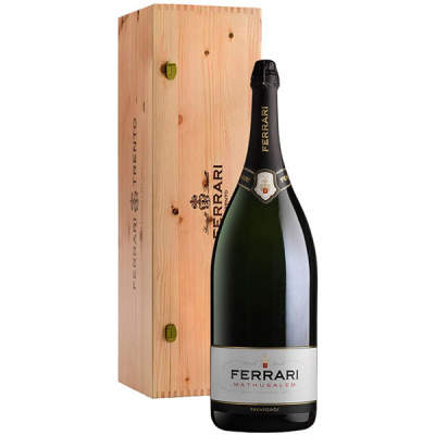 Вино игристое Белое Брют Ferrari Brut Trento in wooden box 6 л фото