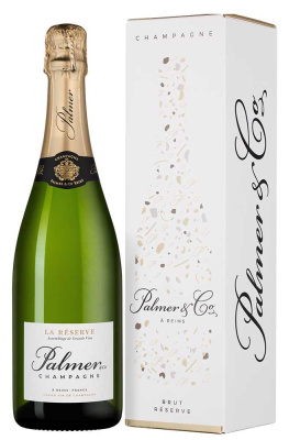 Вино игристое Белое Брют Palmer & Co La Reserve Brut Champagne in gift box 2021 0,75 л фото