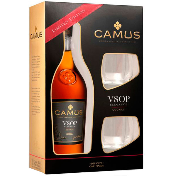 Коньяк Camus VSOP Elegance with 2 glasses in gift box 0,7 л фото