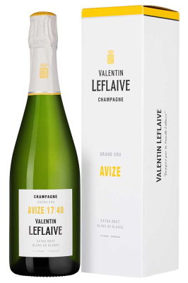 Шампанское Валентин Лефлев Авиз Блан де Блан Экстра Брют в п/у 2017 Белое Экстра Брют 12,5% 0,75 л фото