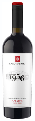 Вино Таманское 1956 Каберне 2022 красное полусладкое 12,5% 0,75 л фото