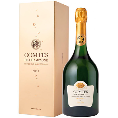 Шампанское Белое Брют Taittinger Comtes de Champagne Blanc de Blancs Millesime Brut Champagne in gift box 2011 0,75 л фото