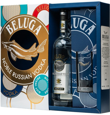 Водка Beluga Noble with a glass in gift box 0,7 л фото