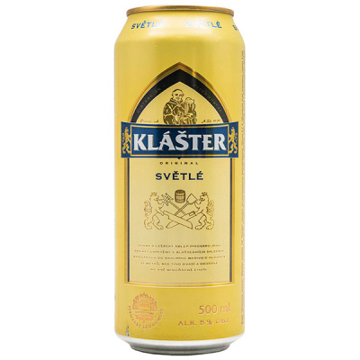 Пиво Klaster Svetle in can 0,50 л фото