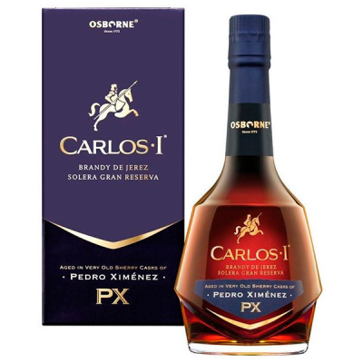 Бренди Osborne Carlos I Solera Gran Reserva Pedro Ximenez Brandy de Jerez in gift box 0,70 л фото