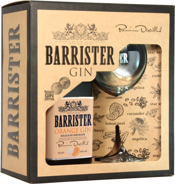 Джин Barrister Orange with a glass in gift box 0,7 л фото