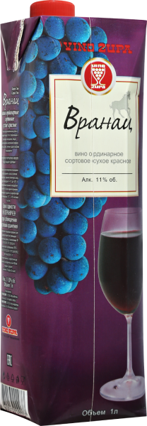 Вино Красное Сухое Vino Zupa Vranac 1 л фото