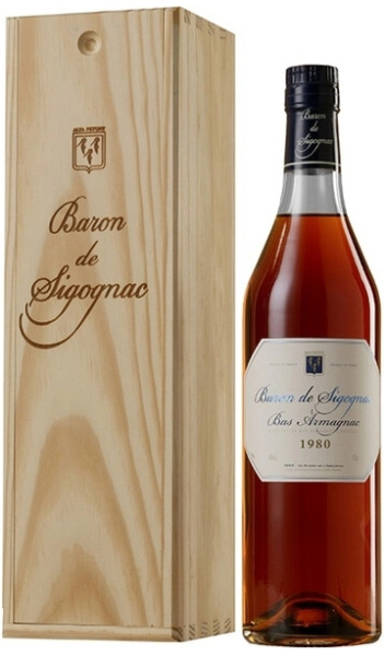 Арманьяк Baron de Sigognac Bas-Armagnac in wooden box 1980 0,7 л фото