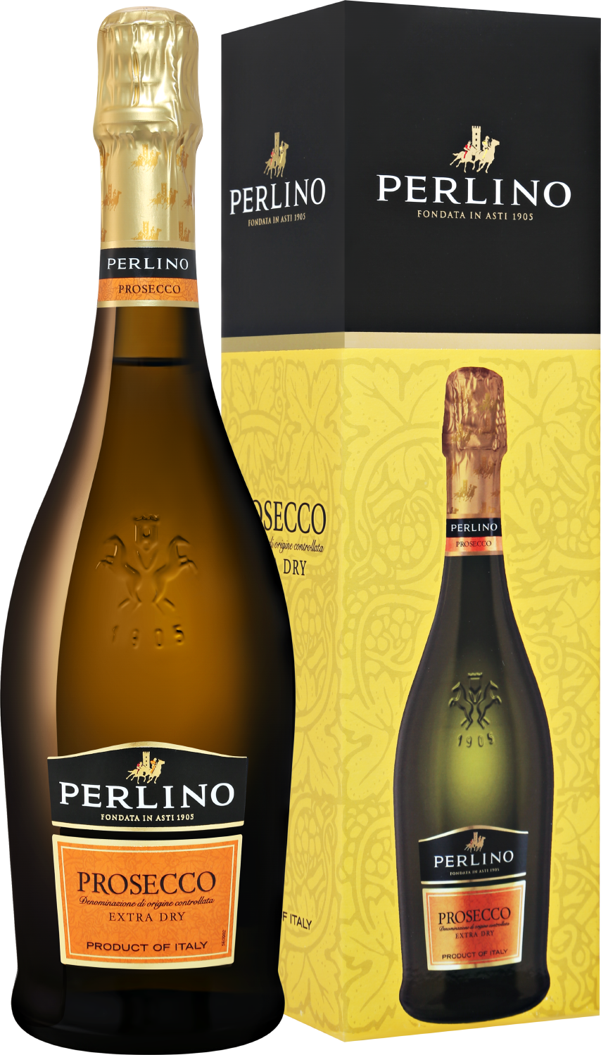 Вино игристое Белое Сухое Perlino Prosecco in gift box 0,75 л фото