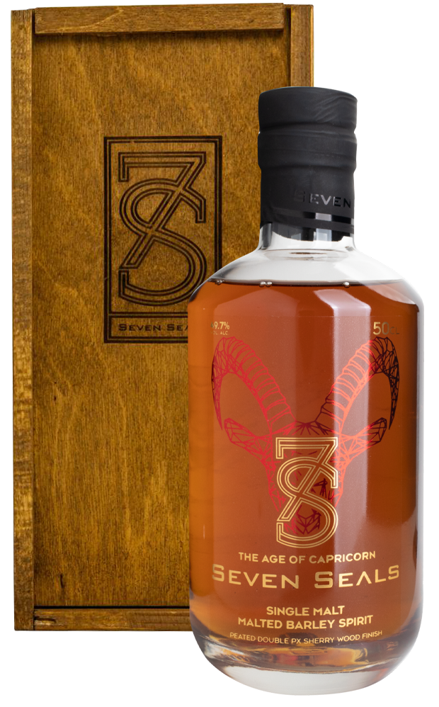 Виски Seven Seals Zodiak The Age of Capricorn Single Malt in wooden box 0,5 л фото