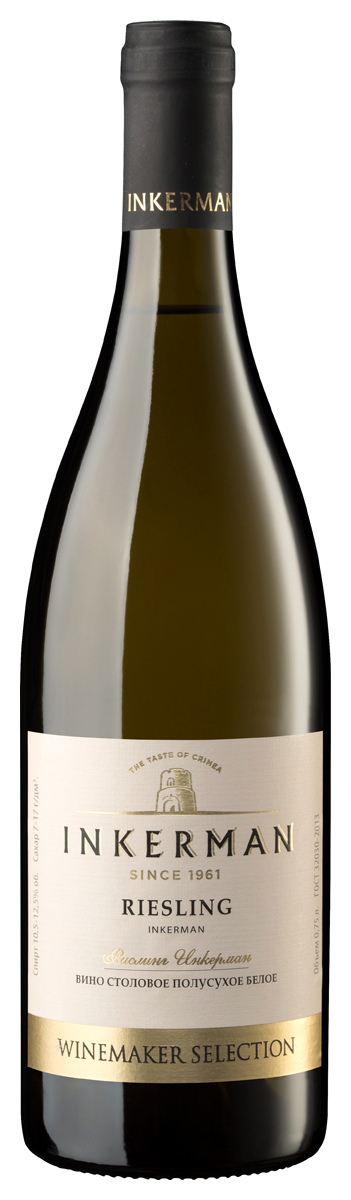 Вино Белое Полусухое Inkerman Winemaker's Selection Riesling 2022 0,75 л фото