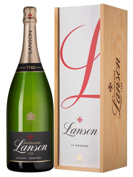 Шампанское Белое Брют Lanson Le Black Creation Brut in wooden box 2018 1,5 л фото