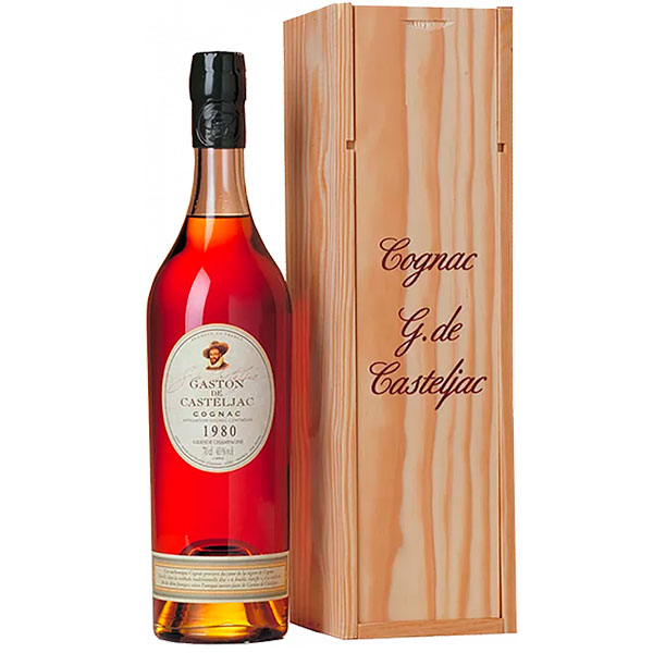 Коньяк Gaston de Casteljac Grande Champagne in wooden box 1980 0,7 л фото