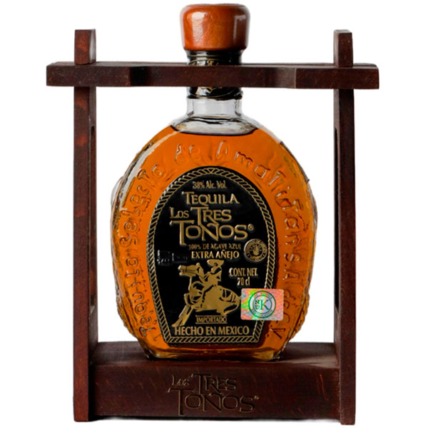 Текила Los Tres Tonos Extra Anejo in wooden box 0,7 л фото