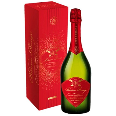 Вино игристое Белое Брют Blason Rouge Cremant de Limoux Brut in gift box 2019 0,75 л фото