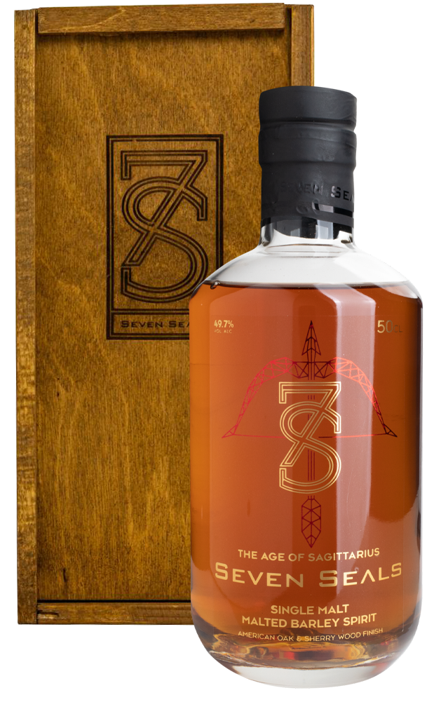 Виски Seven Seals Zodiac The Age of Sagittarius Single Malt in wooden box 0,5 л фото