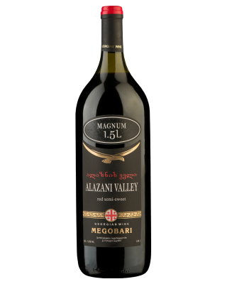 Вино Мегобари Алазанская Долина Красное красное полусладкое 11% 1,5 л фото