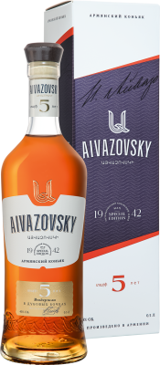 Бренди Айвазовский 5 лет в п/у 40% 0,5 л фото