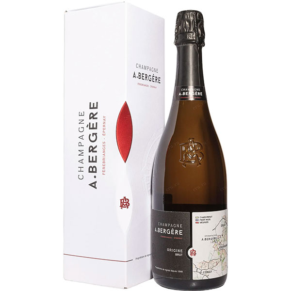 Вино игристое Белое Брют A.Bergere Origine Champagne in gift box 0,75 л фото