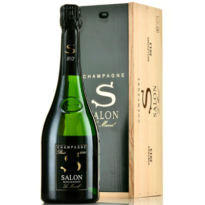 Вино игристое Белое Брют Salon Le Menil S Blanc de Blancs Brut Champagne in wooden box 2013 0,75 л фото