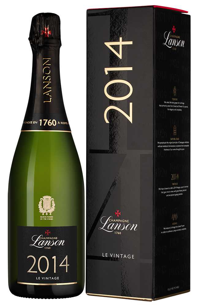Вино игристое Белое Брют Lanson Le Vintage Brut Champagne in gift box 2014 0,75 л фото