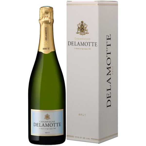 Вино игристое Белое Брют Delamotte Brut Champagne in gift box 0,75 л фото