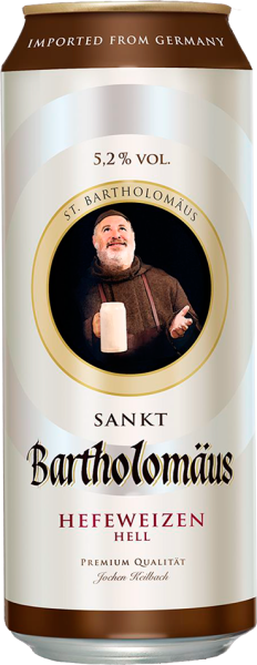 Пиво Светлое Sankt Bartholomaus Hefeweizen Hell in can 0,5 л фото