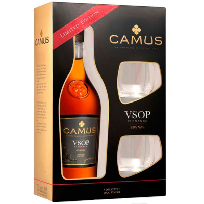 Коньяк Camus VSOP Elegance with 2 glasses in gift box 0,70 л фото