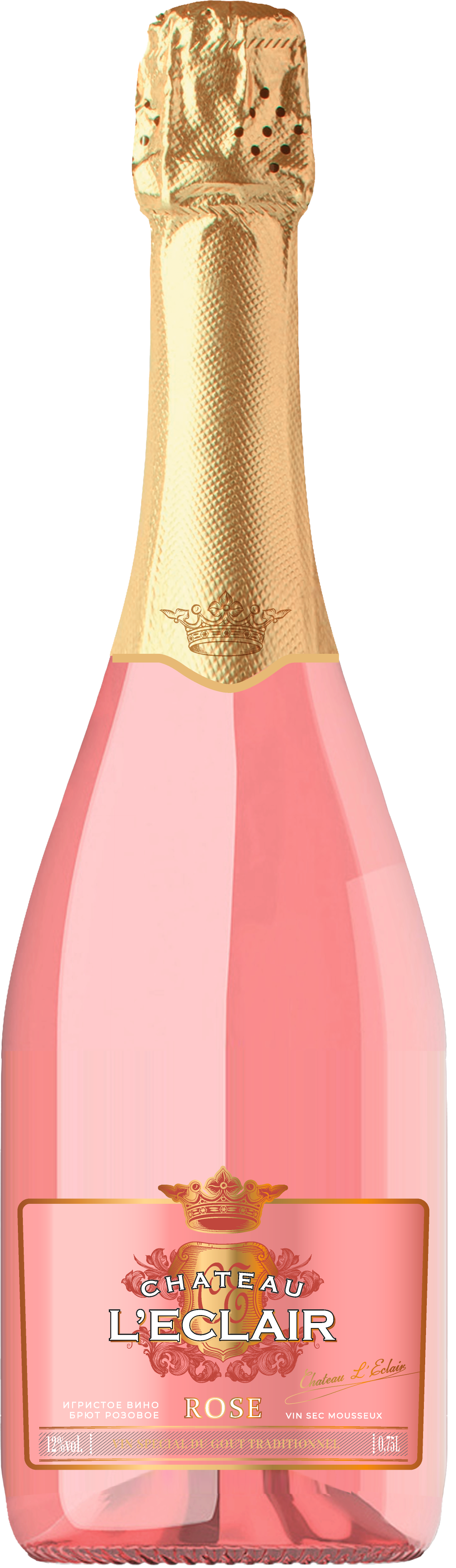 Вино игристое Розовое Брют Chateau L'eclair Rose Brut 2024 0,75 л фото