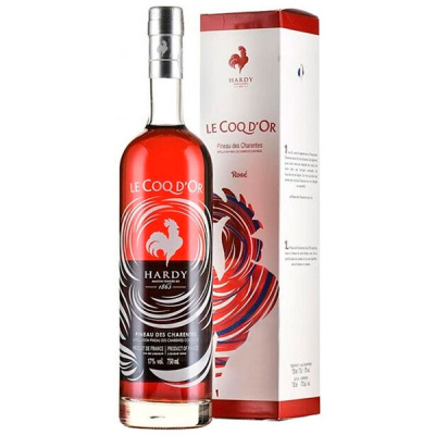 Вино креплёное Розовое Сладкое Hardy Le Coq d'Or Rose Pineau des Charentes in gift box 2019 0,75 л фото