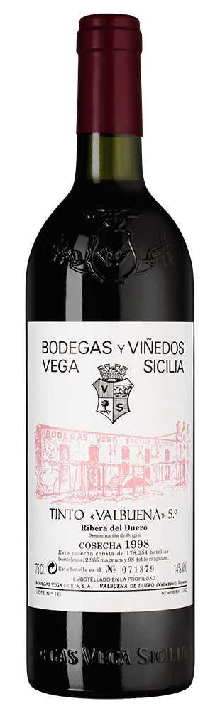 Вино Красное Сухое Valbuena 5 Ribera Del Duero 1998 0,75 л фото