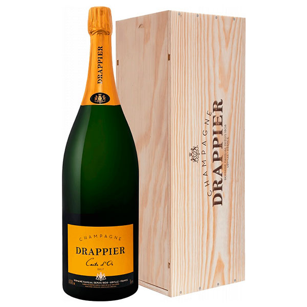 Вино игристое Белое Брют Drappier Carte d'Or Brut Champagne in wooden box 2016 3 л фото