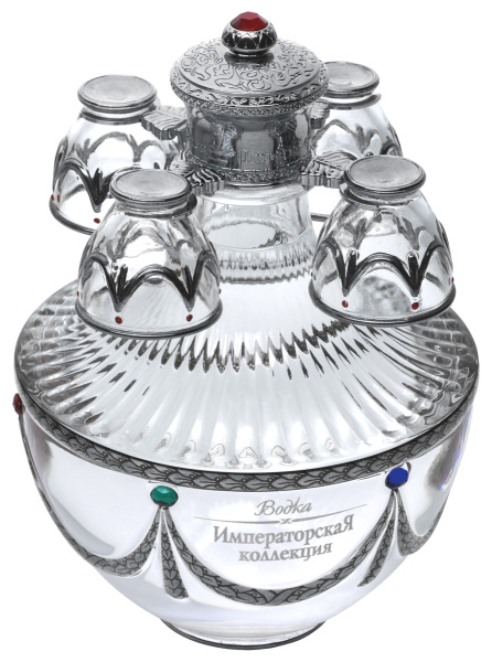 Водка Императорская Коллекция Графин Яйцо (Серебро С Цветами) в в дер. кор. 40% 0,7 л фото
