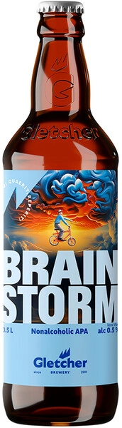 Пиво Светлое Gletcher Brainstorm Non-Alcoholic APA 0,5 л фото