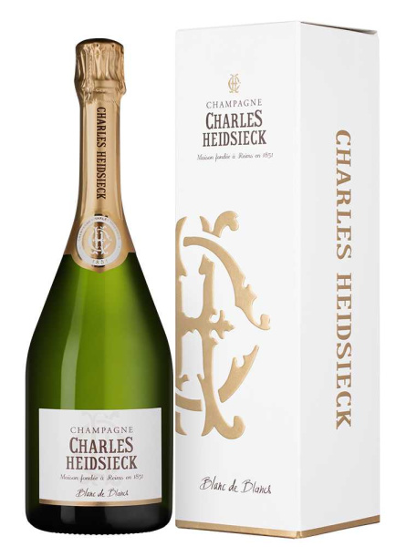Вино игристое Белое Брют Charles Heidsieck Blanc de Blancs Brut Champagne in gift box 2020 0,75 л фото