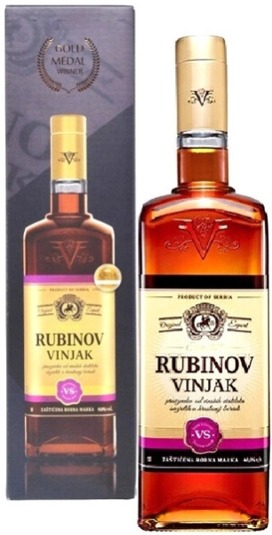 Бренди Rubinov Vinjak VS in gift box 1 л фото