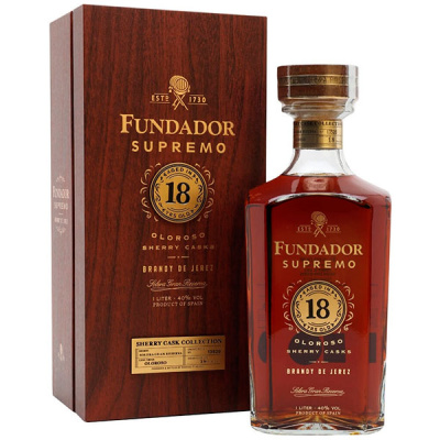 Бренди Fundador Supremo 18 Oloroso Sherry Casks Brandy de Jerez in gift box 1,00 л фото