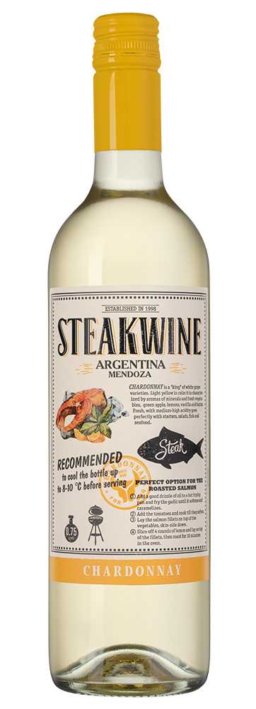 Вино Белое Полусухое Steakwine Chardonnay 2022 0,75 л фото