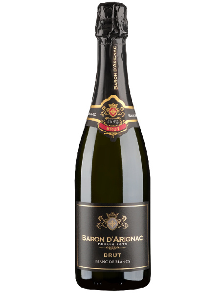 Вино игристое Белое Брют Baron D’Arignac Blanc de Blancs 0,75 л фото