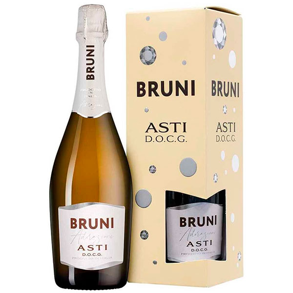 Вино игристое Белое Сладкое Bruni Asti in gift box 0,75 л фото