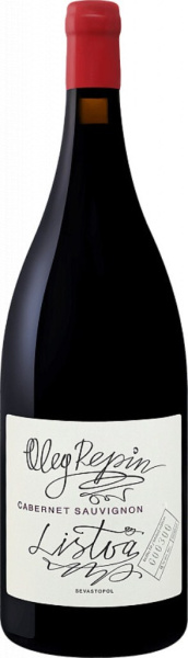 Вино Красное Сухое Oleg Repin Listva Cabernet Sauvignon Sevastopol 2023 1,5 л фото