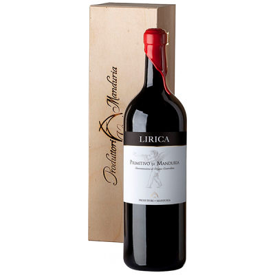 Вино Красное Сухое Produttori di Manduria Lirica Primitivo di Manduria in wooden box 2020 3 л Вино Красное Сухое Produttori di Manduria Lirica Primitivo di Manduria in wooden box 2020 3 л фото