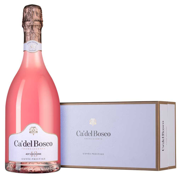 Вино игристое Розовое Экстра Брют Ca' Del Bosco Franciacorta Rose Cuvee Prestige in gift box 2022 0,75 л фото
