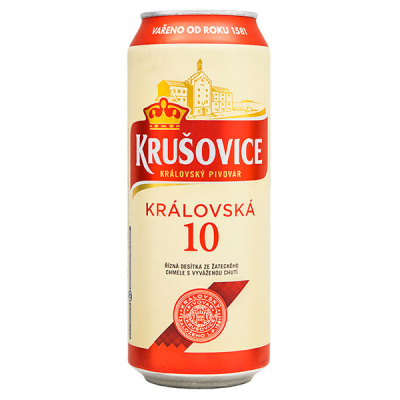 Пиво Светлое Krusovice Kralovska 10 in can 0,5 л фото