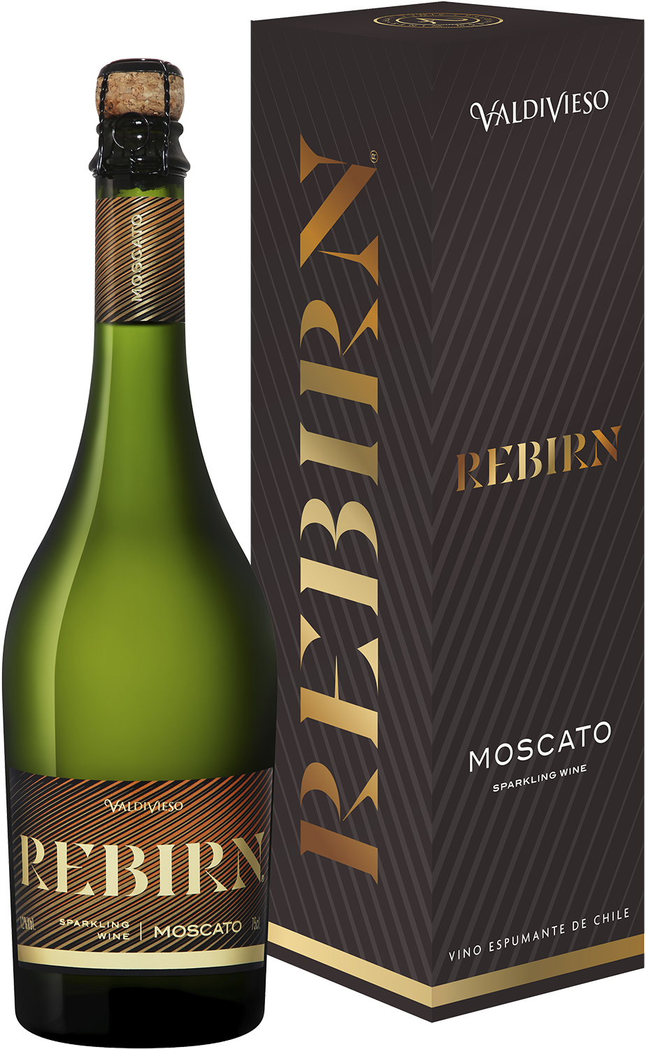 Вино игристое Белое Полусухое Valdivieso Rebirn Moscato in gift box 2023 0,75 л фото