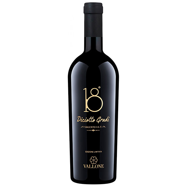 Вино Красное Полусухое Vallone 18° Diciotto Gradi Edizione Limitata Salento 2019 0,75 л фото